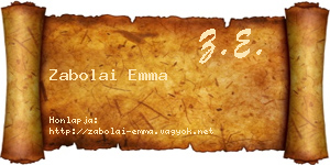 Zabolai Emma névjegykártya