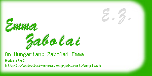 emma zabolai business card